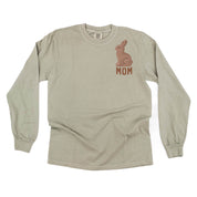 Mom - Chocolate Bunny (pocket) - LONG SLEEVE Comfort Colors Tee Little Mama Shirt Shop