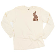 Mom - Chocolate Bunny (pocket) - LONG SLEEVE Comfort Colors Tee Little Mama Shirt Shop
