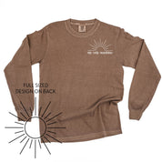 My Only Sunshine Pocket Design w/ Full Sun on Back - LONG SLEEVE COMFORT COLORS TEE Little Mama Shirt Shop