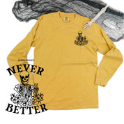 Never Better Daydreaming Skelly - Long Sleeve Comfort Colors Tee Little Mama Shirt Shop