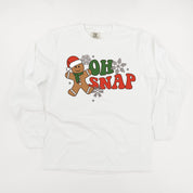 Oh Snap - Gingerbread Man - LONG SLEEVE Comfort Colors Tee Little Mama Shirt Shop