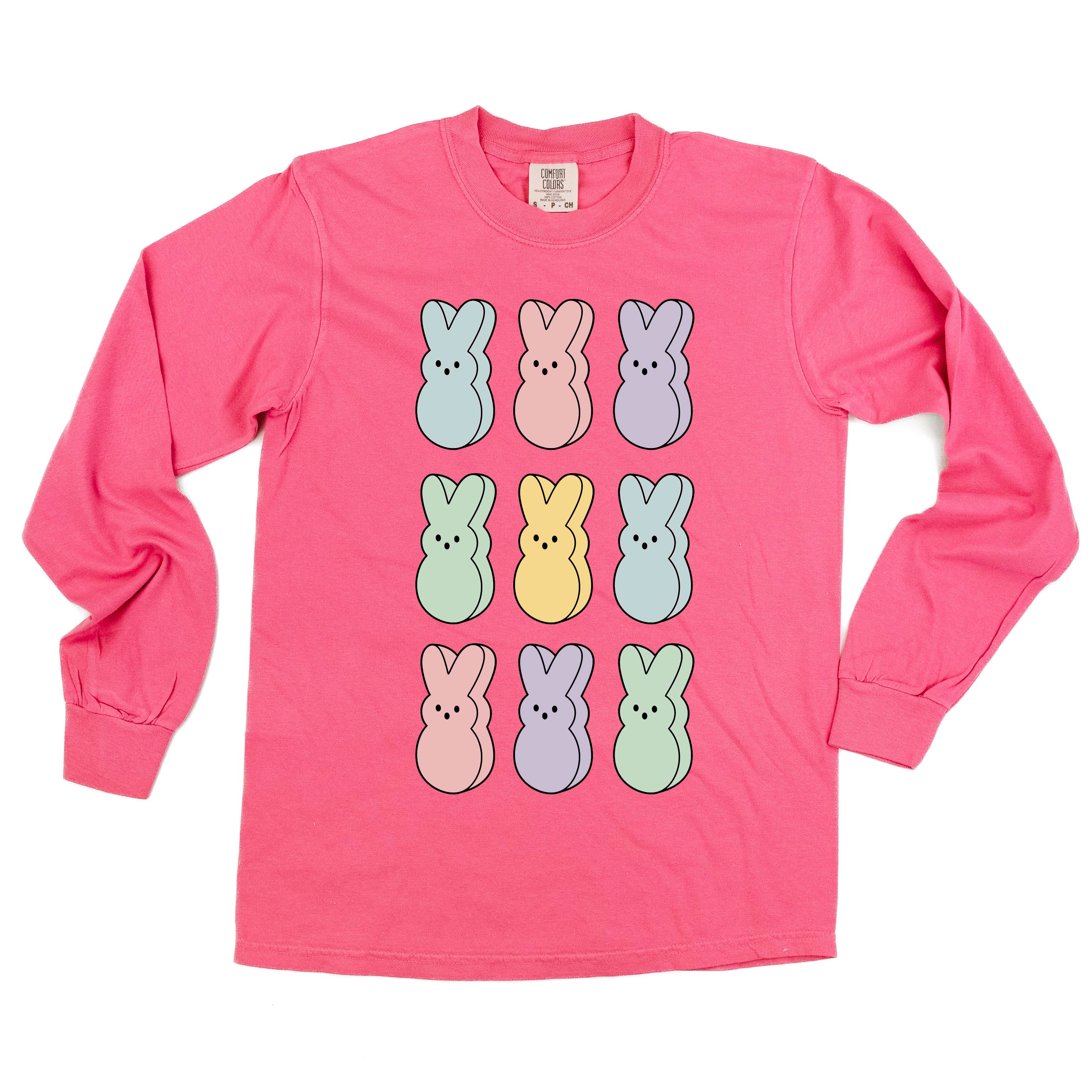 Pastel Peeps - 3x3 - LONG SLEEVE Comfort Colors Tee Little Mama Shirt Shop