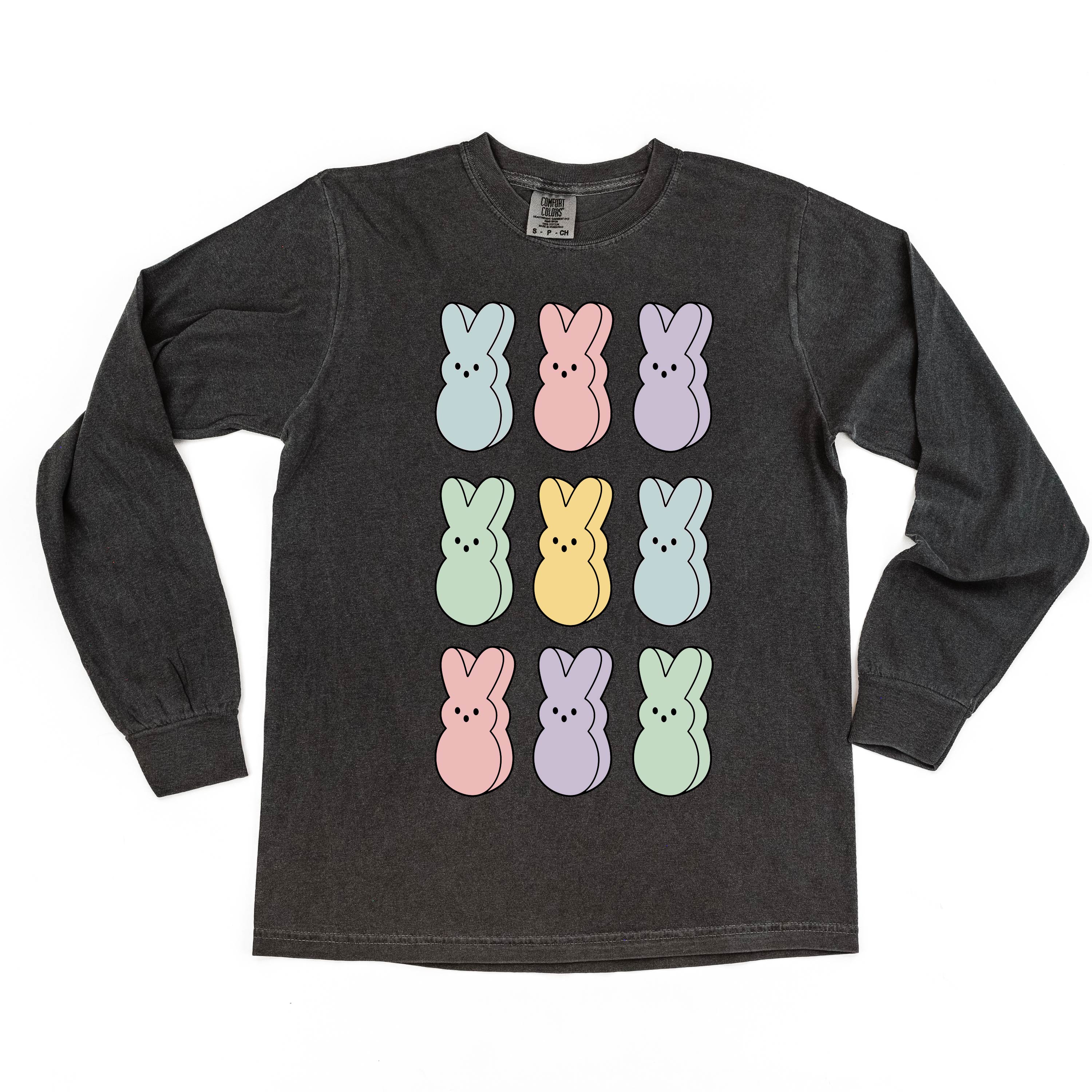 Pastel Peeps - 3x3 - LONG SLEEVE Comfort Colors Tee Little Mama Shirt Shop