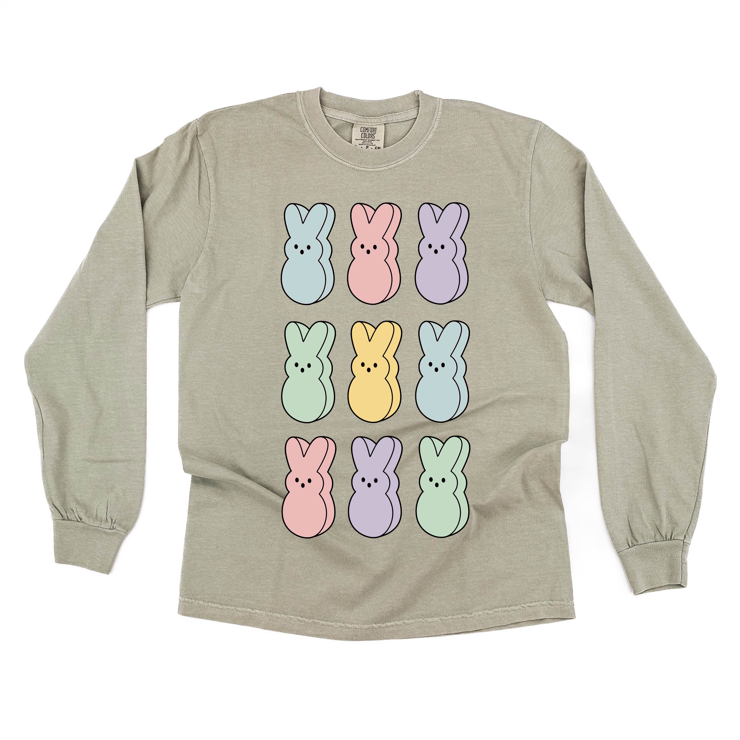 Pastel Peeps - 3x3 - LONG SLEEVE Comfort Colors Tee Little Mama Shirt Shop