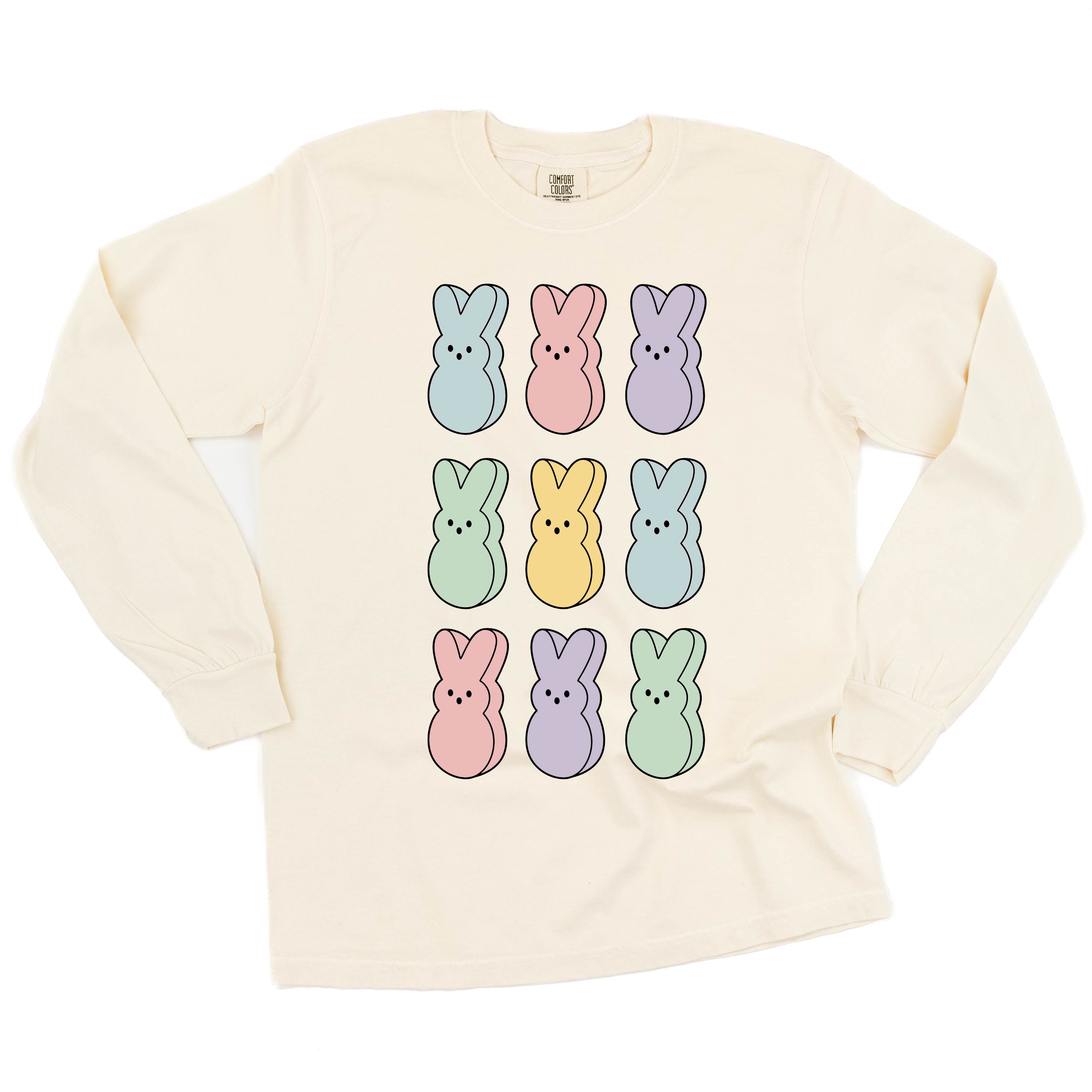 Pastel Peeps - 3x3 - LONG SLEEVE Comfort Colors Tee Little Mama Shirt Shop