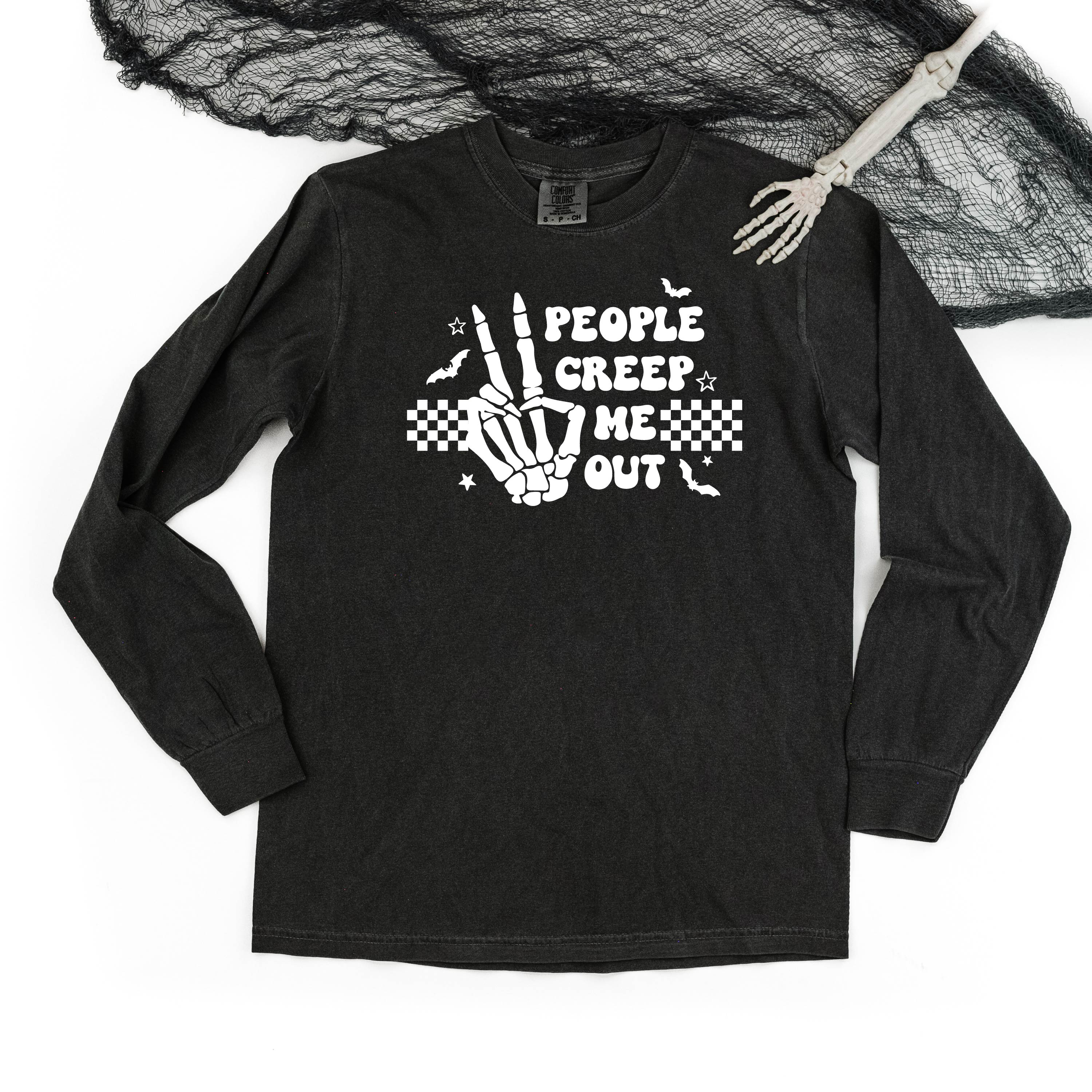 People Creep Me Out - Long Sleeve Comfort Colors Tee Little Mama Shirt Shop