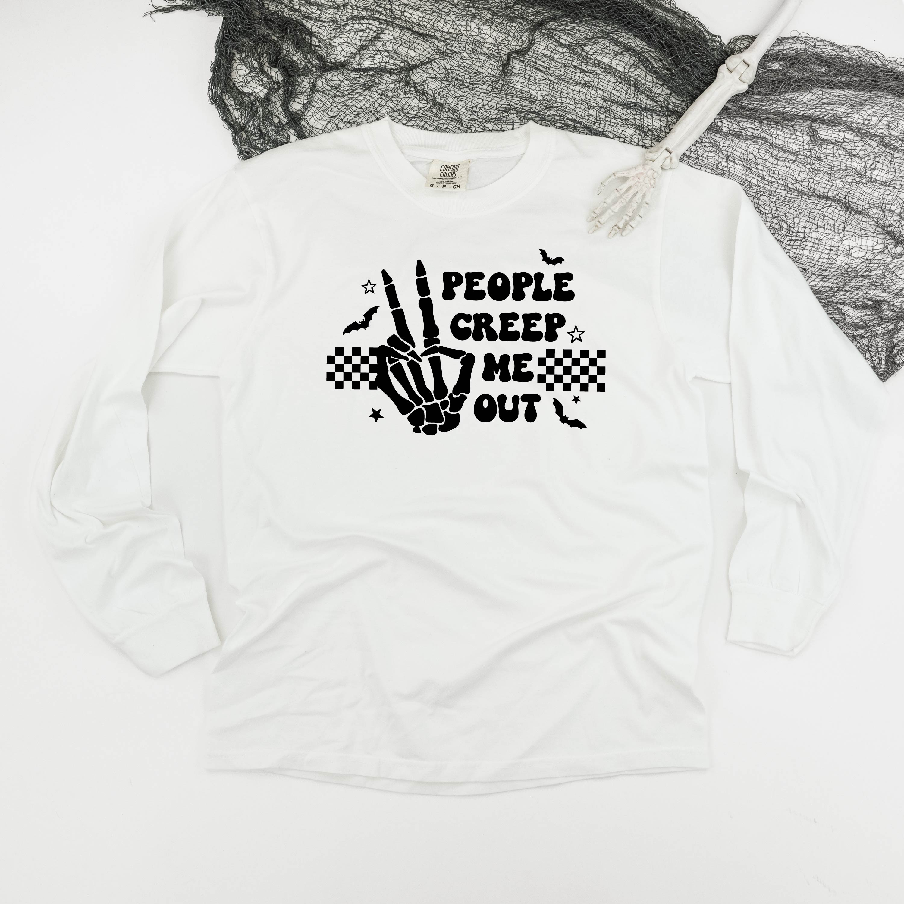 People Creep Me Out - Long Sleeve Comfort Colors Tee Little Mama Shirt Shop