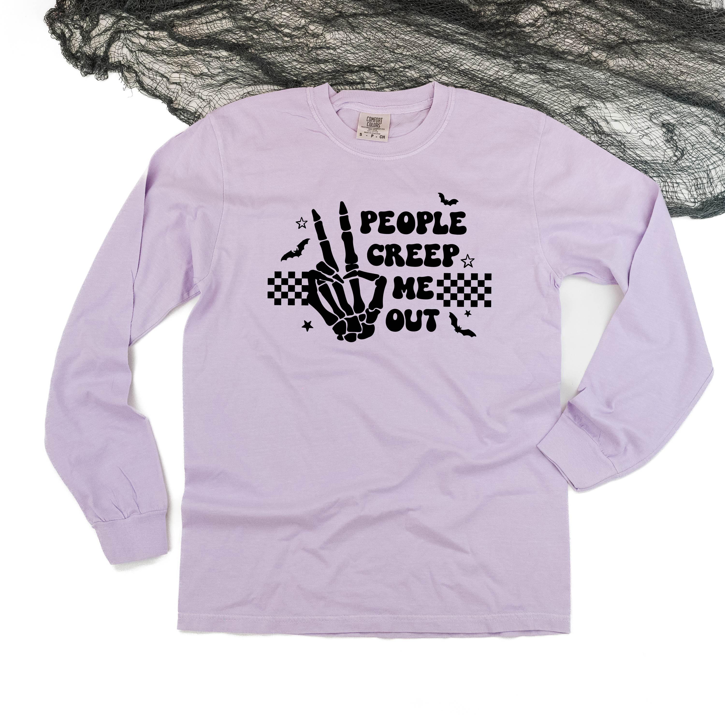 People Creep Me Out - Long Sleeve Comfort Colors Tee Little Mama Shirt Shop
