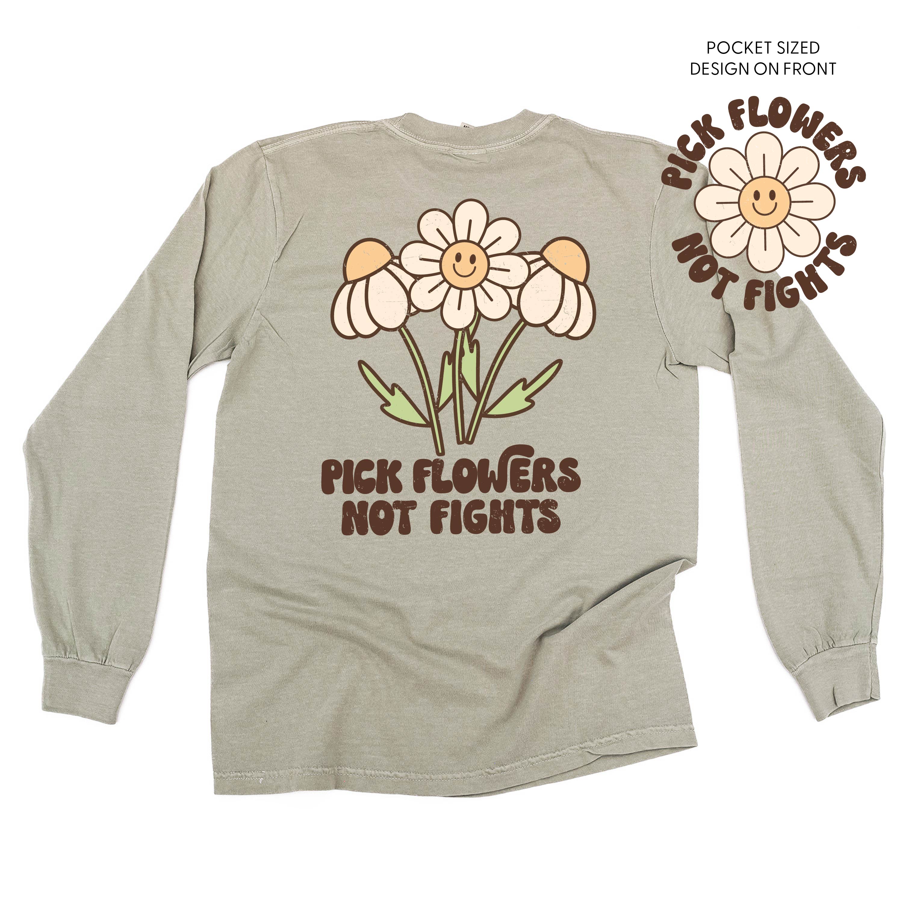 pocket on front - LONG SLEEVE COMFORT COLORS TEE Little Mama Shirt Shop