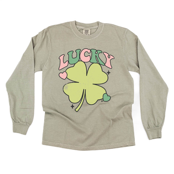 LS_comfort_colors_long_sleeve_pink_and_green_oversized_lucky_shamrock_little_mama_shirt_shop