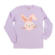 Pink Checkered Bunny - LONG SLEEVE Comfort Colors Tee Little Mama Shirt Shop