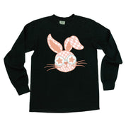 Pink Checkered Bunny - LONG SLEEVE Comfort Colors Tee Little Mama Shirt Shop