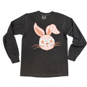 Pink Checkered Bunny - LONG SLEEVE Comfort Colors Tee Little Mama Shirt Shop