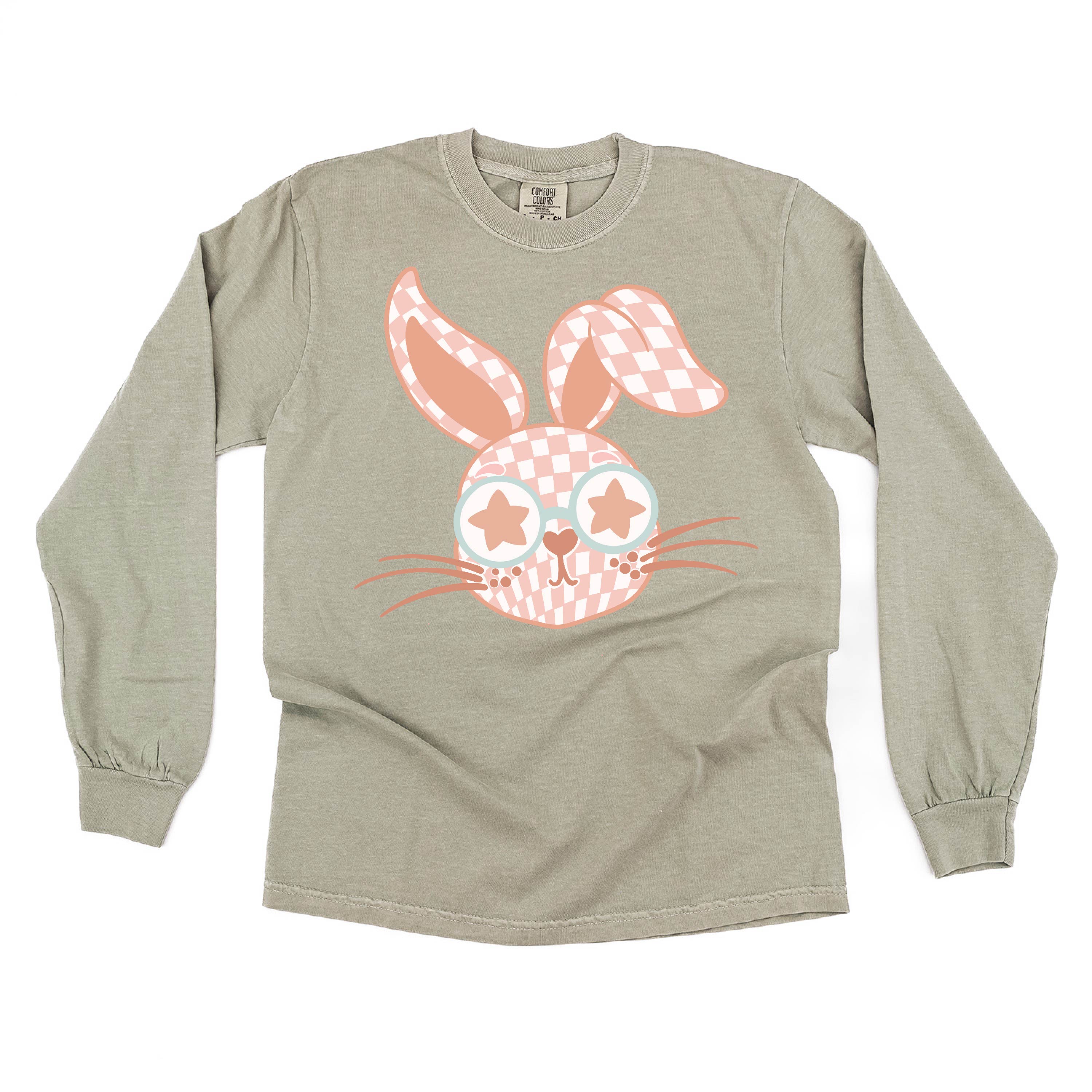 LS_comfort_colors_long_sleeve_pink_checkered_bunny_little_mama_shirt_shop