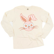 Pink Checkered Bunny - LONG SLEEVE Comfort Colors Tee Little Mama Shirt Shop