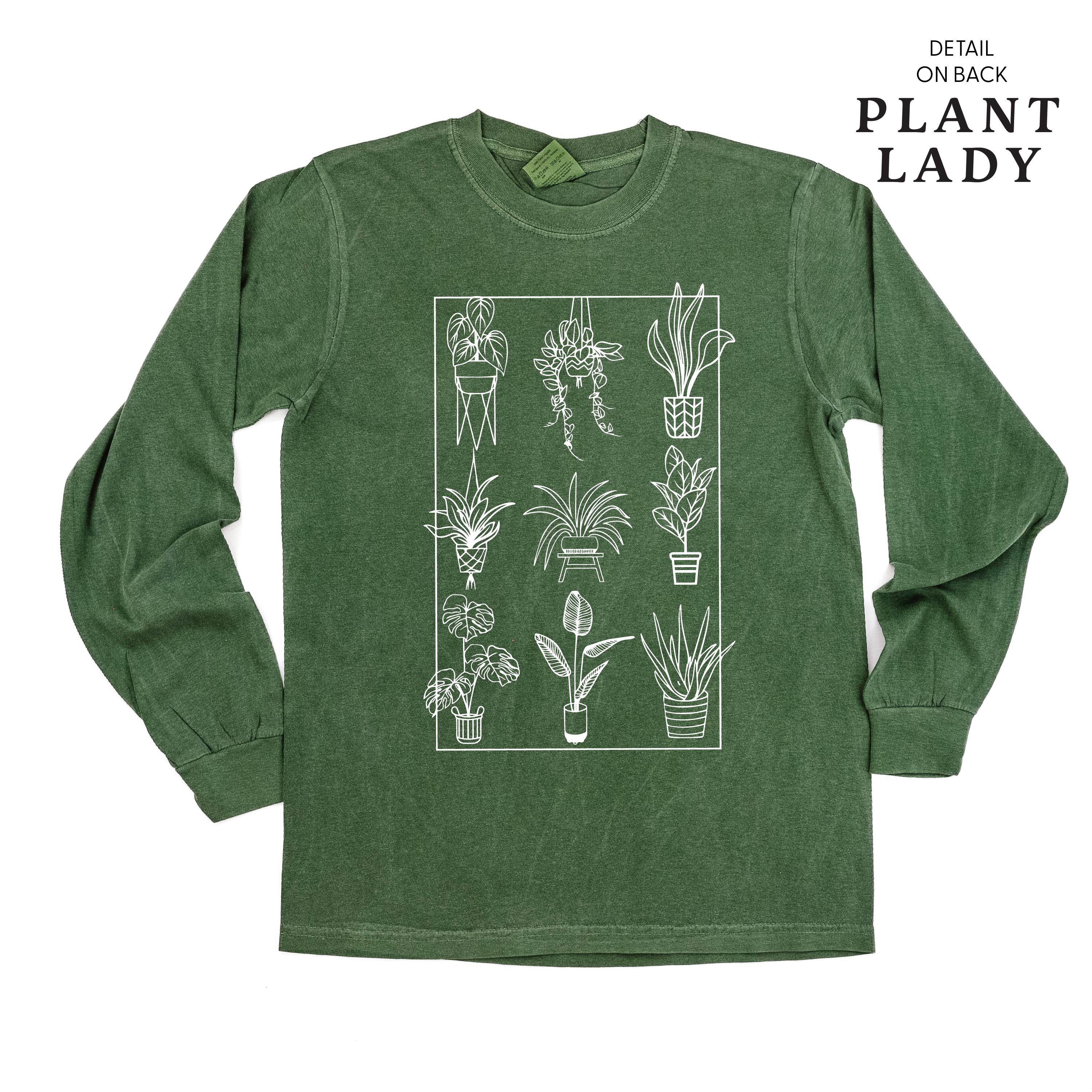 Plant Lady w/ Back Detail - LONG SLEEVE COMFORT COLORS TEE Little Mama Shirt Shop