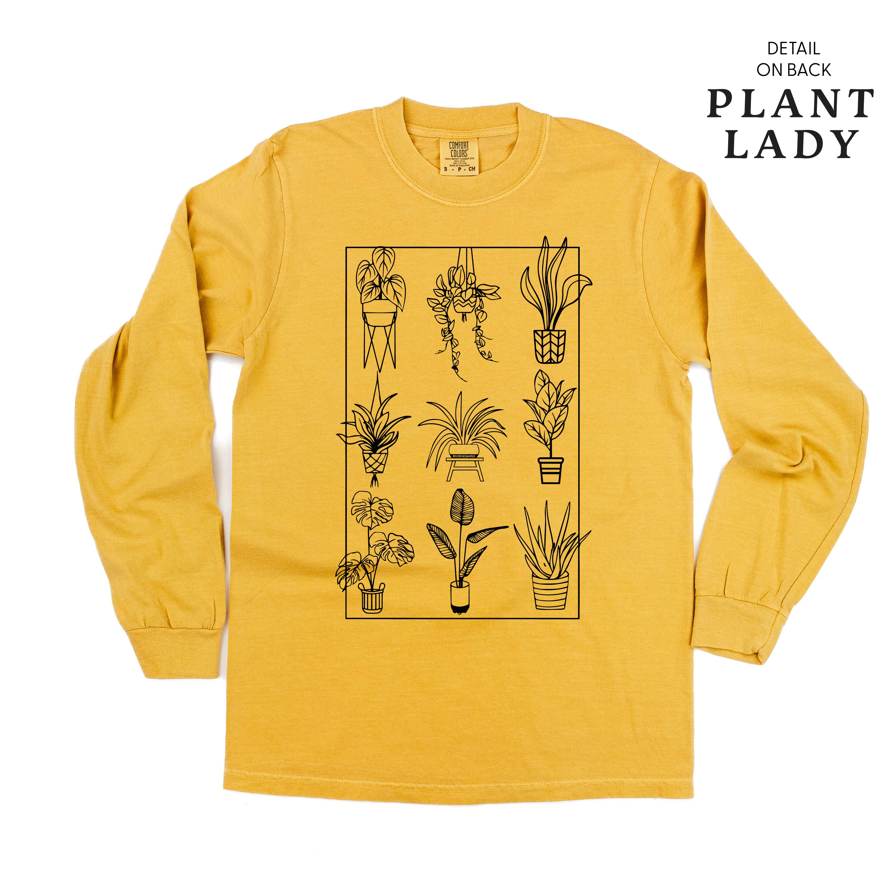 Plant Lady w/ Back Detail - LONG SLEEVE COMFORT COLORS TEE Little Mama Shirt Shop