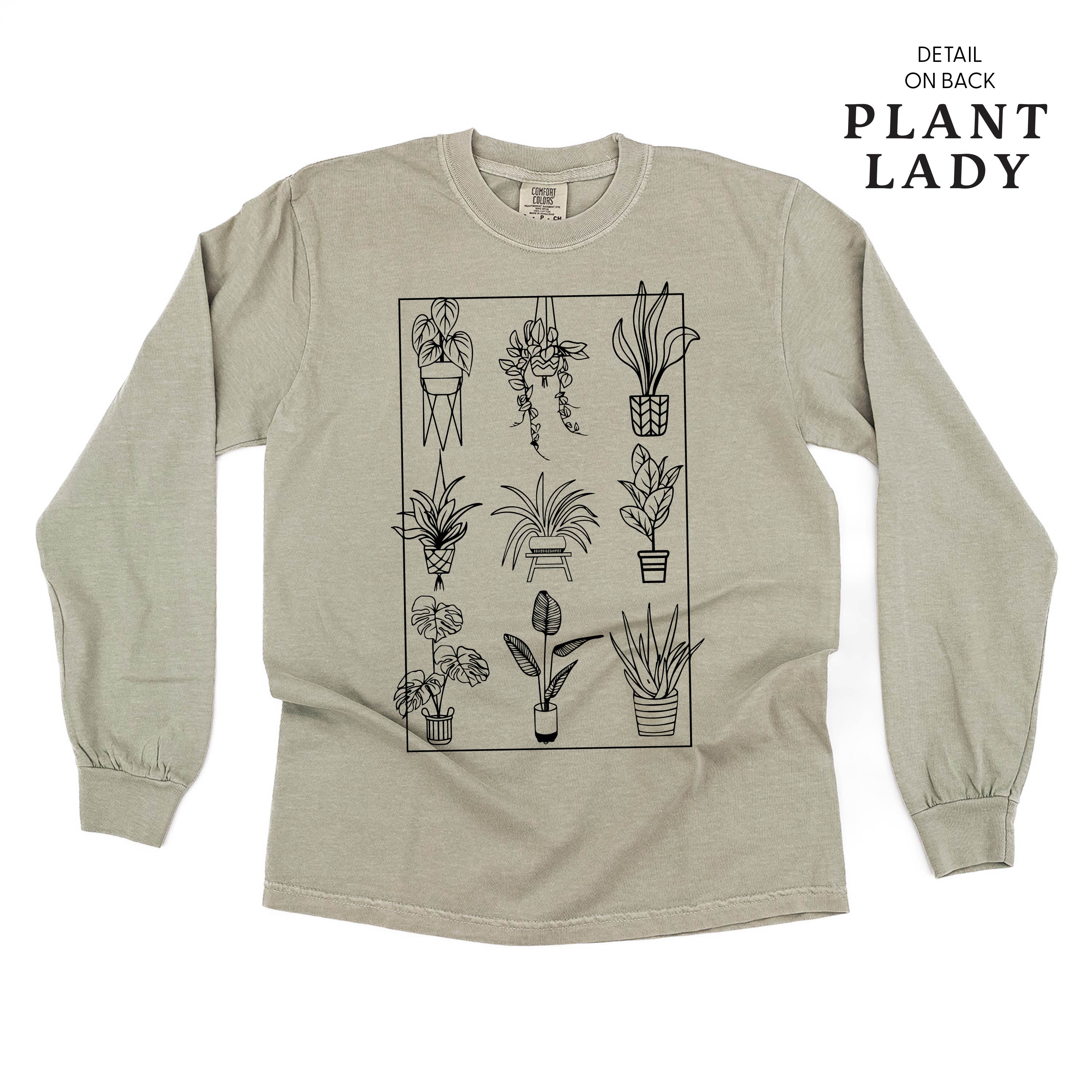 Plant Lady w/ Back Detail - LONG SLEEVE COMFORT COLORS TEE Little Mama Shirt Shop