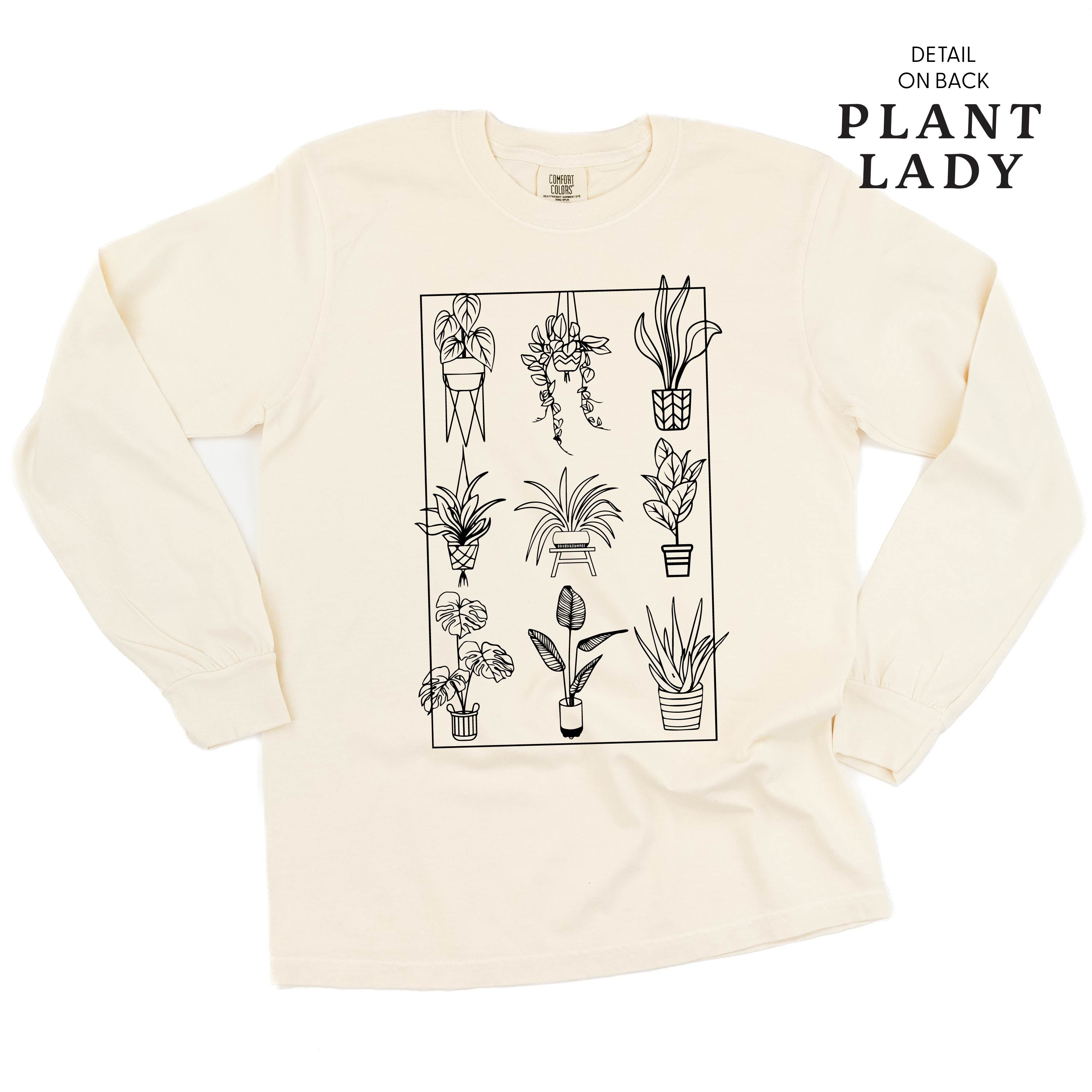 Plant Lady w/ Back Detail - LONG SLEEVE COMFORT COLORS TEE Little Mama Shirt Shop