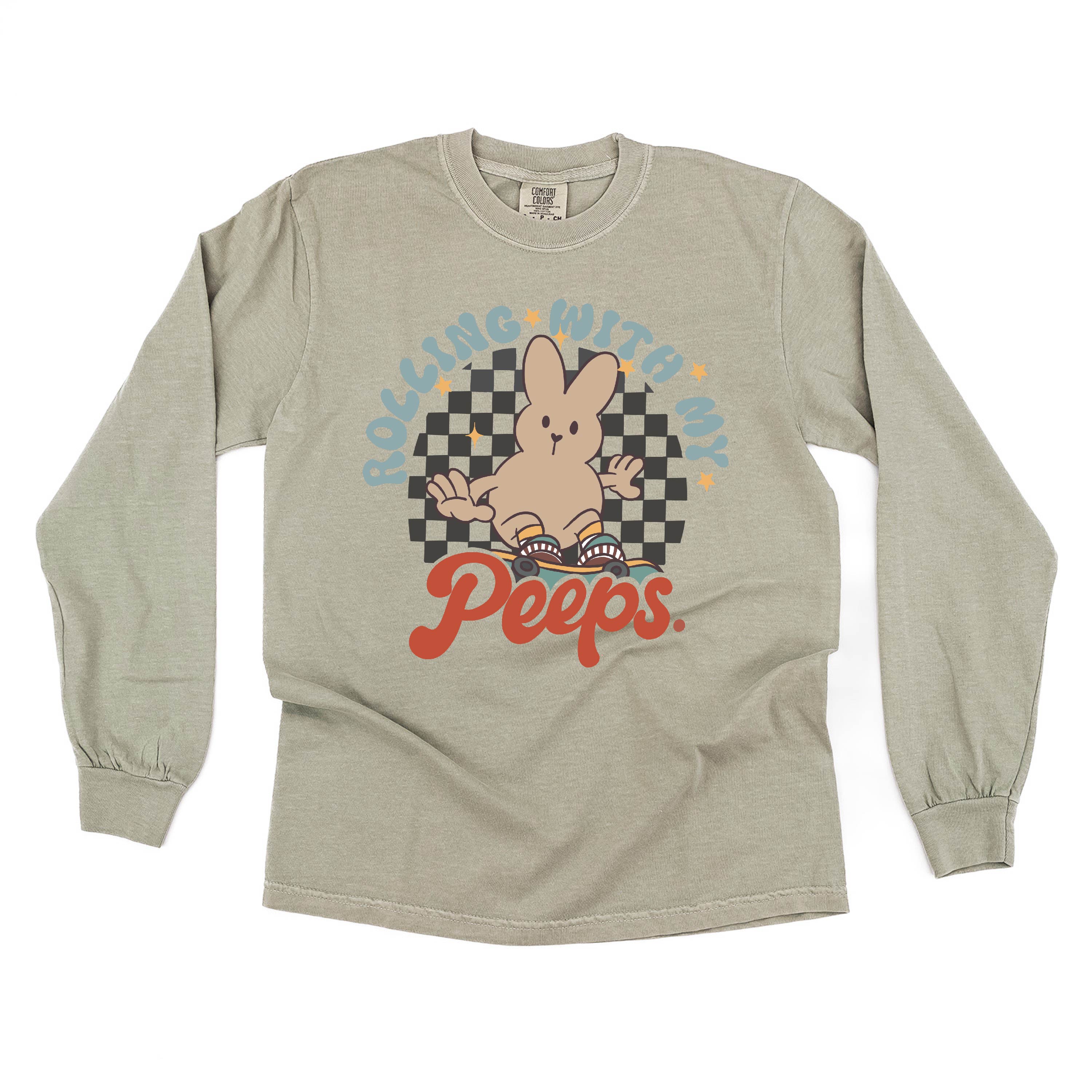 Rolling With My Peeps - LONG SLEEVE Comfort Colors Tee Little Mama Shirt Shop