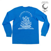 Take the Time (Front Pocket) w/ To Expand Your Mind (Back) - LONG SLEEVE COMFORT COLORS TEE Little Mama Shirt Shop