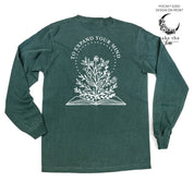 Take the Time (Front Pocket) w/ To Expand Your Mind (Back) - LONG SLEEVE COMFORT COLORS TEE Little Mama Shirt Shop
