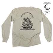 Take the Time (Front Pocket) w/ To Expand Your Mind (Back) - LONG SLEEVE COMFORT COLORS TEE Little Mama Shirt Shop