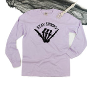 Stay Spooky Skelly Hand - Long Sleeve Comfort Colors Tee Little Mama Shirt Shop