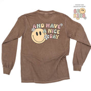 Be Kind Pocket on Front w/ And Have a Nice Day on Back - Long Sleeve Comfort Colors Tee Little Mama Shirt Shop