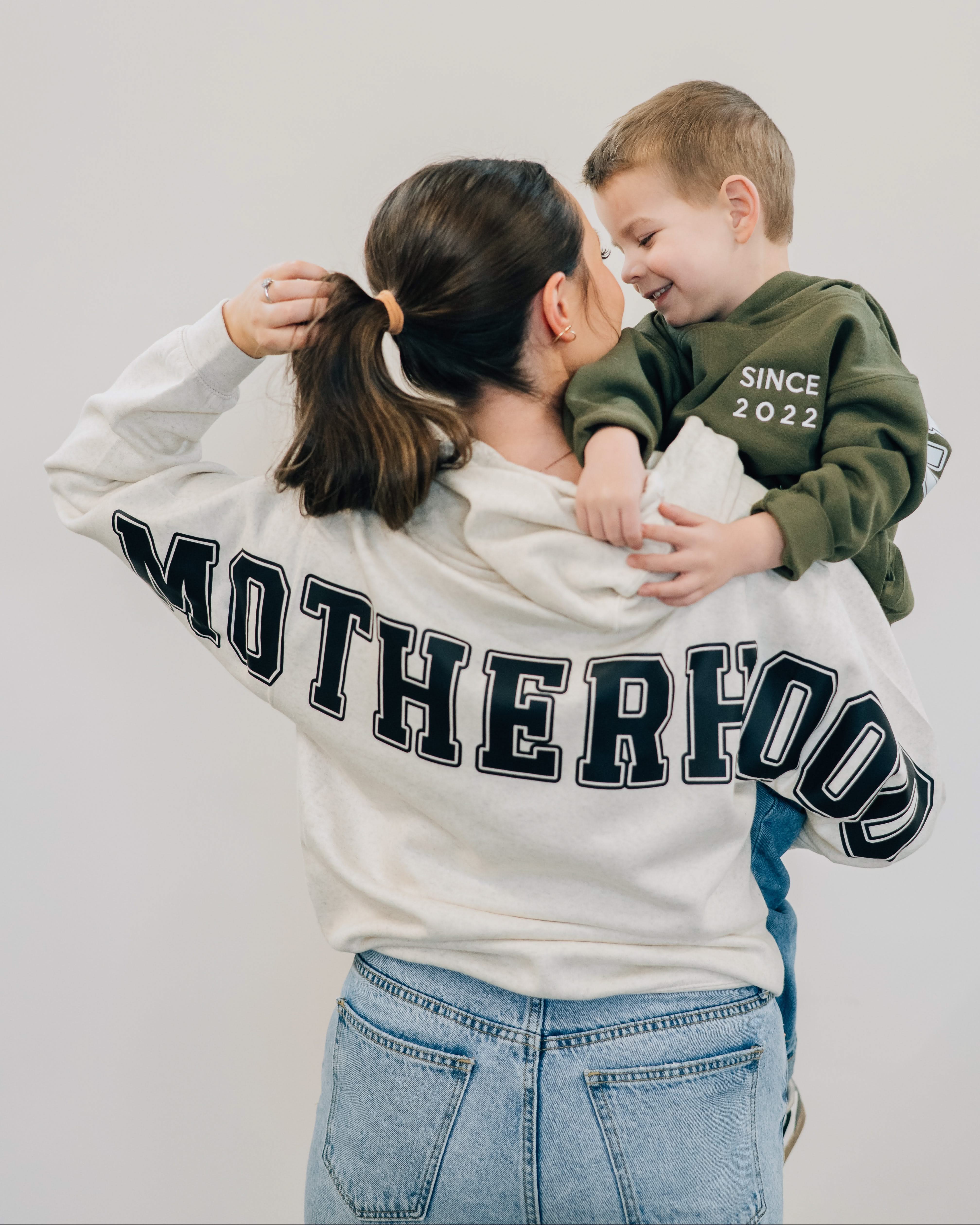 Motherhood Elevated Fleece Hoodie – Customizable Year Embroidery | Little Mama Shirt Shop Little Mama Shirt Shop LLC