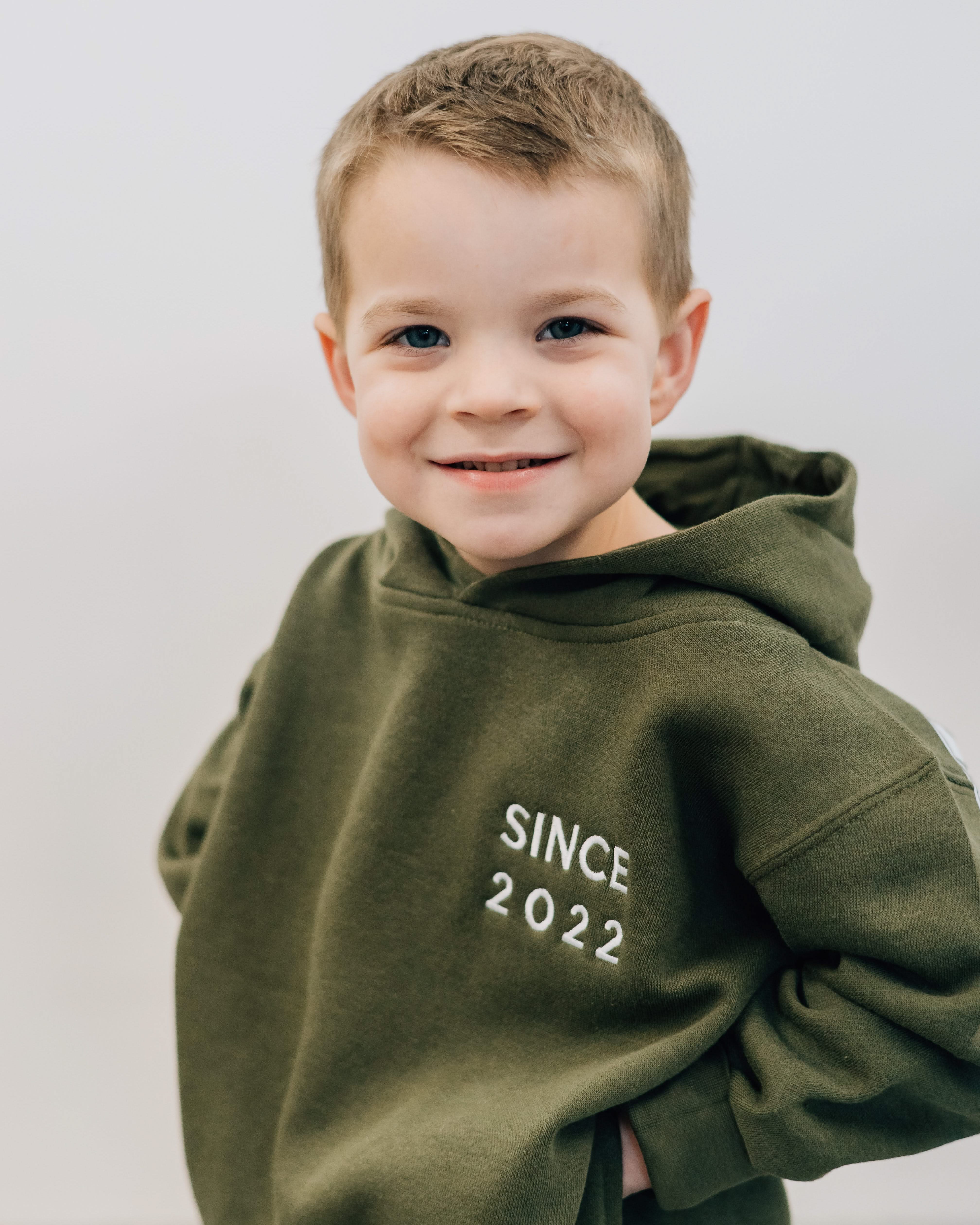 Childhood Elevated Fleece Hoodie – Customizable Year Embroidery Youth | Little Mama Shirt Shop Little Mama Shirt Shop LLC