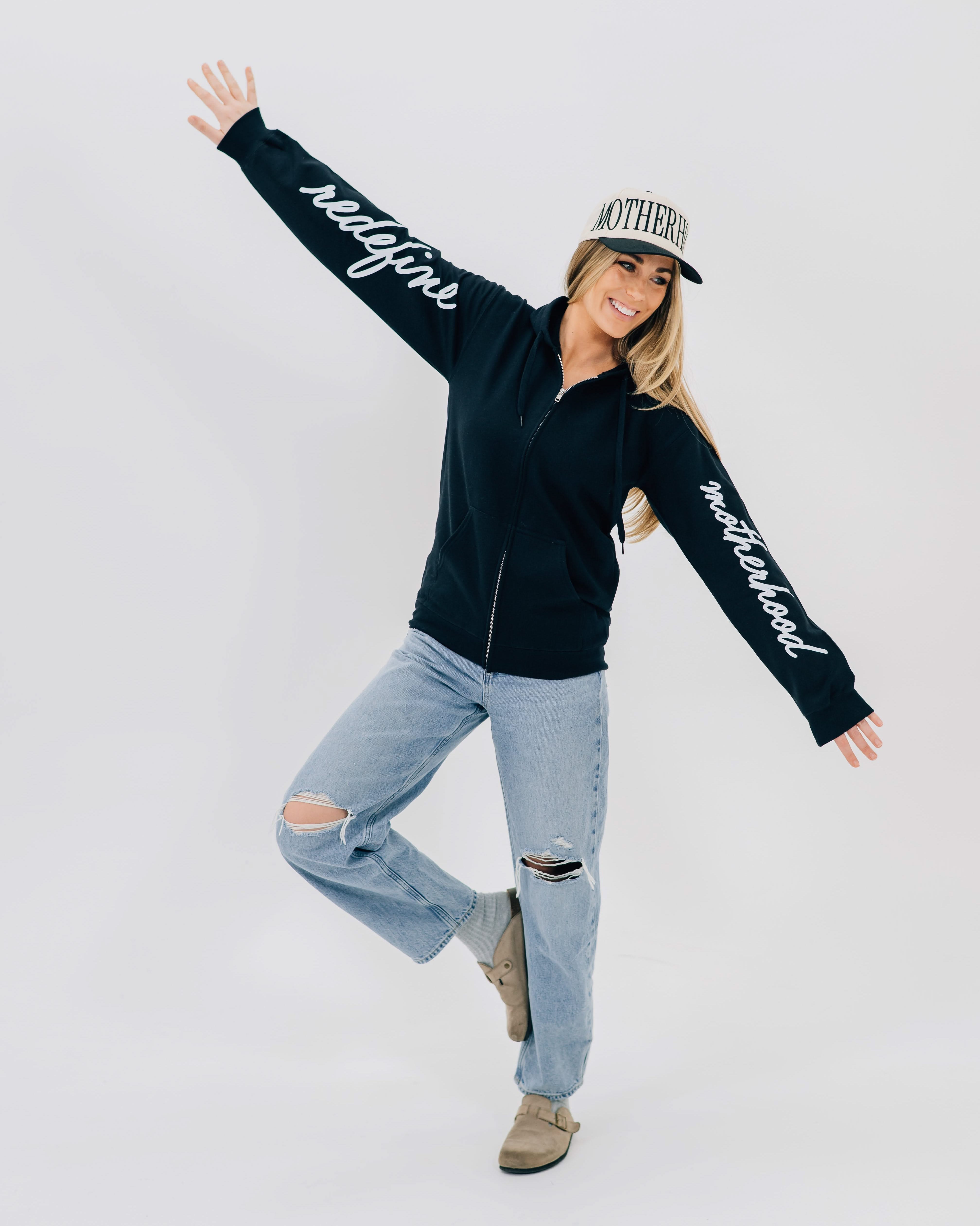 Redefine Motherhood – Women's Full Zip Sweatshirt | Little Mama Shirt Shop Little Mama Shirt Shop LLC
