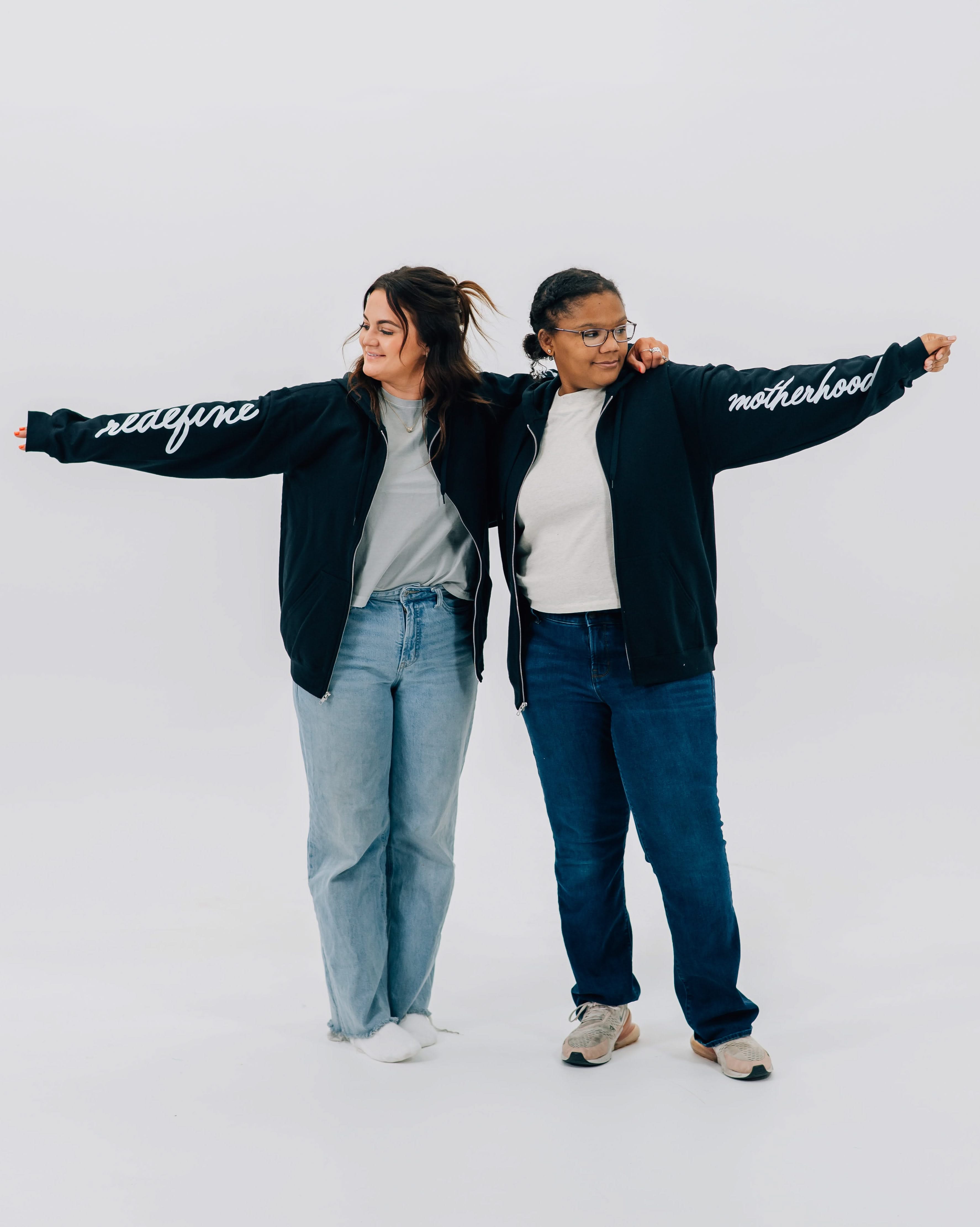 Redefine Motherhood – Women's Full Zip Sweatshirt | Little Mama Shirt Shop Little Mama Shirt Shop LLC
