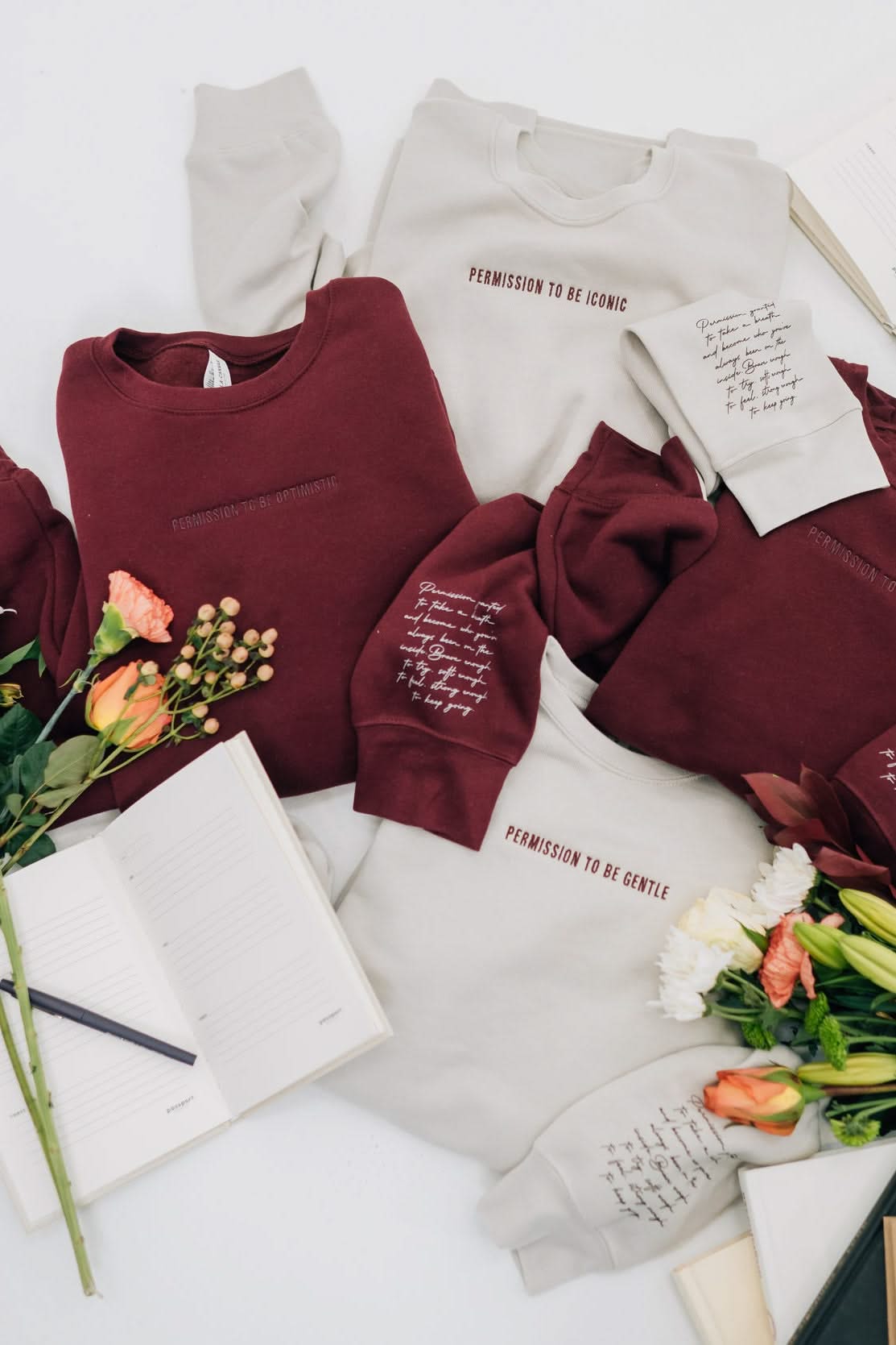 Permission To (Choose Your Word) Fleece Set – Embroidered Customizable Lounge Set | Little Mama Shirt Shop Little Mama Shirt Shop LLC