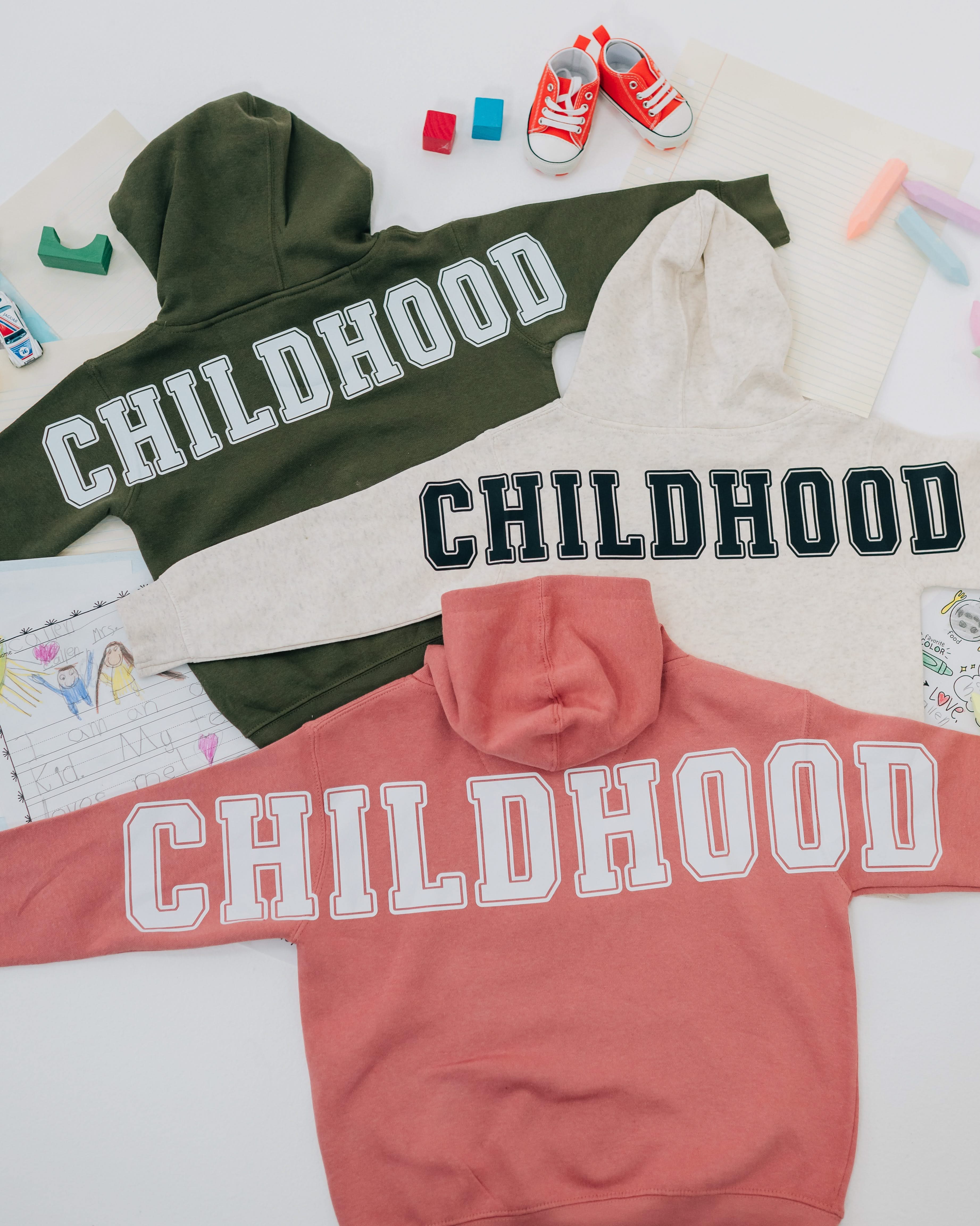 Childhood Elevated Fleece Hoodie – Customizable Year Embroidery Youth | Little Mama Shirt Shop Little Mama Shirt Shop LLC