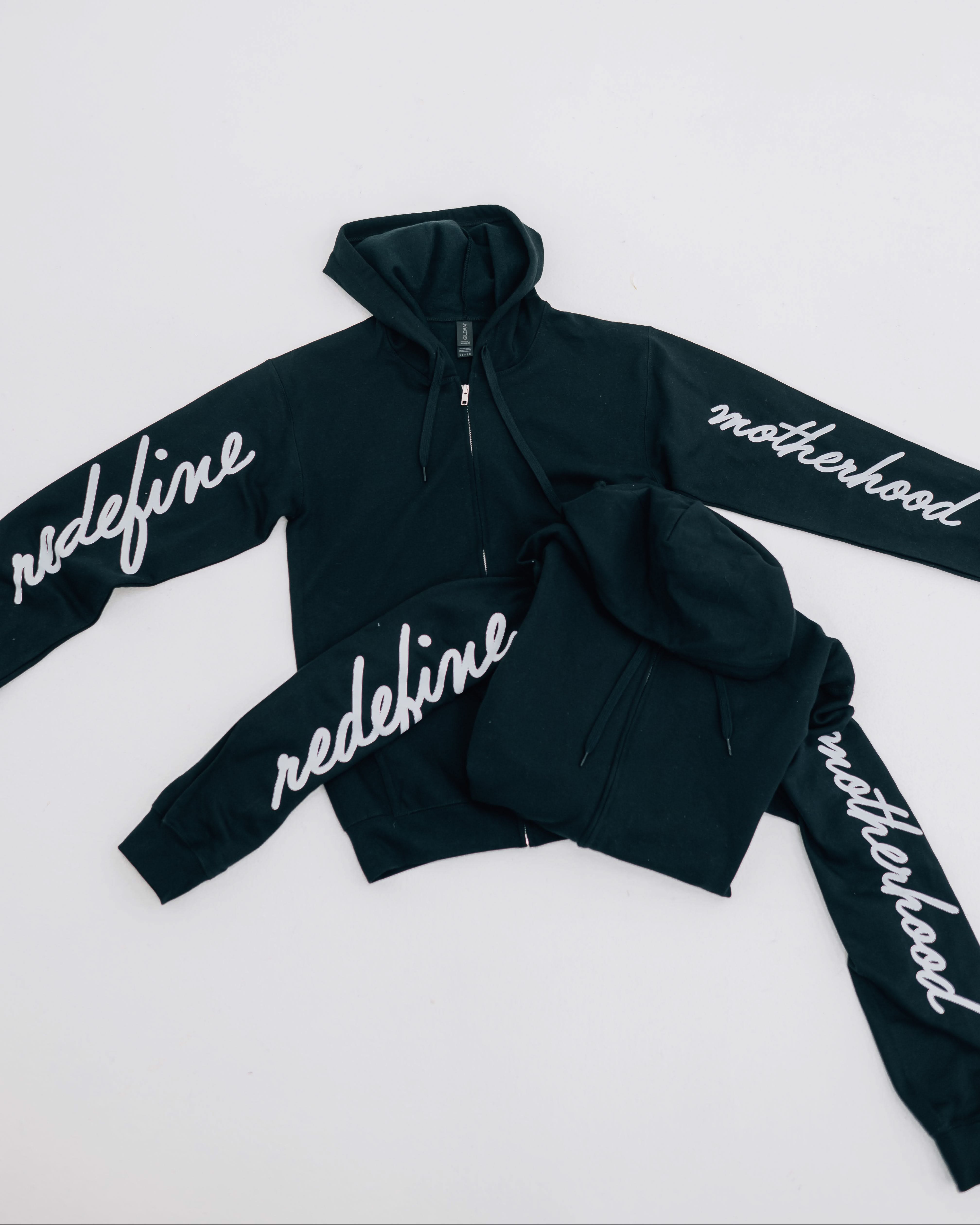 Redefine Motherhood – Women's Full Zip Sweatshirt | Little Mama Shirt Shop Little Mama Shirt Shop LLC