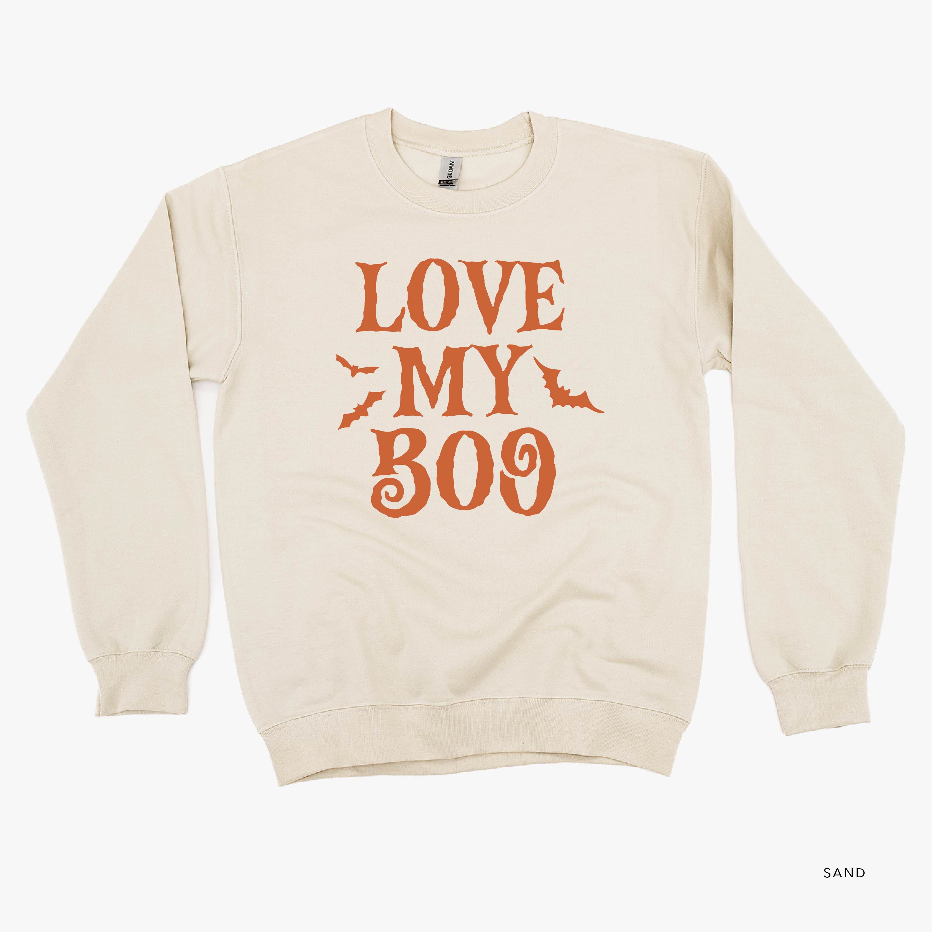 LOVE MY BOO - Singular - (Bats) - Basic Fleece Crewneck Little Mama Shirt Shop LLC