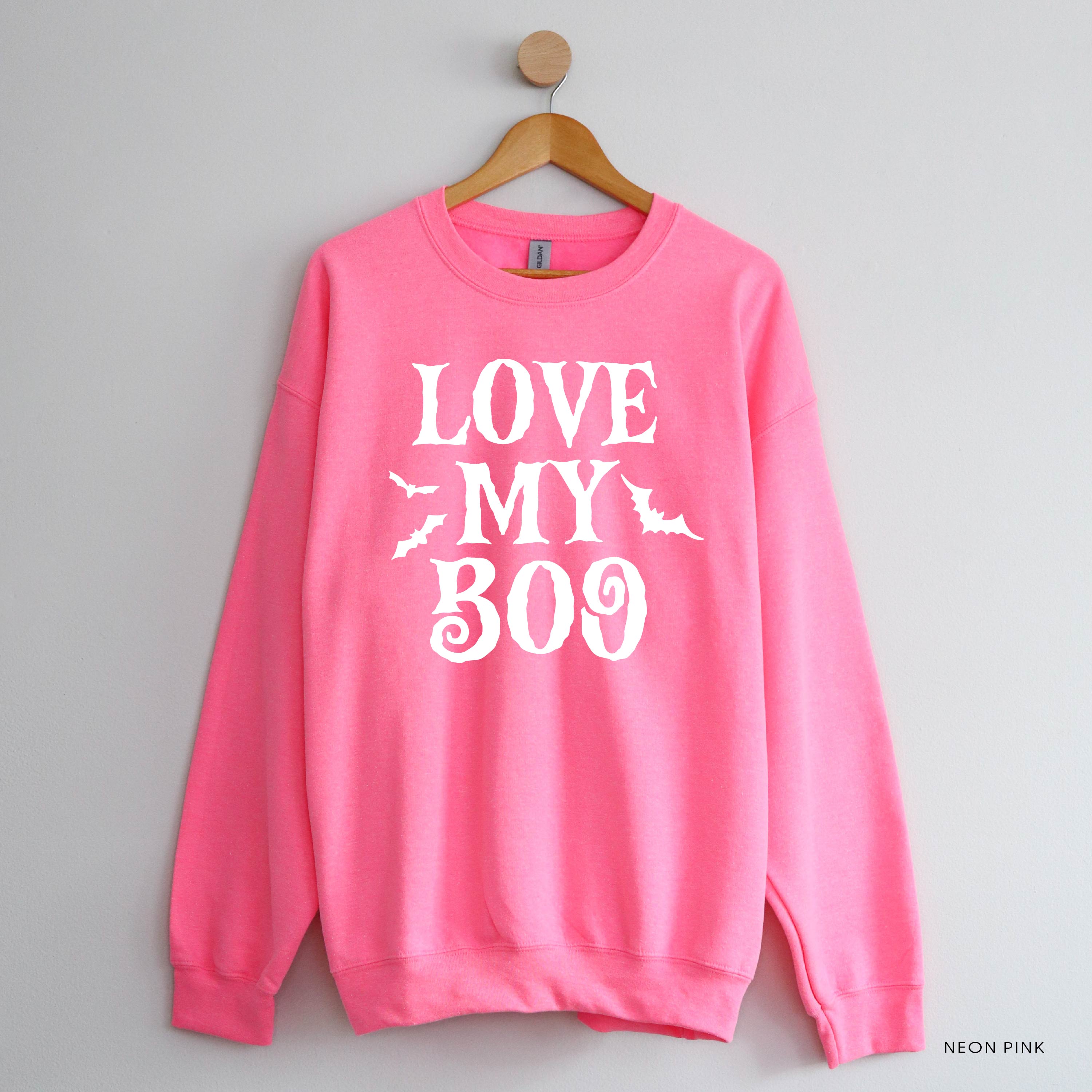 LOVE MY BOO - Singular - (Bats) - Basic Fleece Crewneck Little Mama Shirt Shop LLC