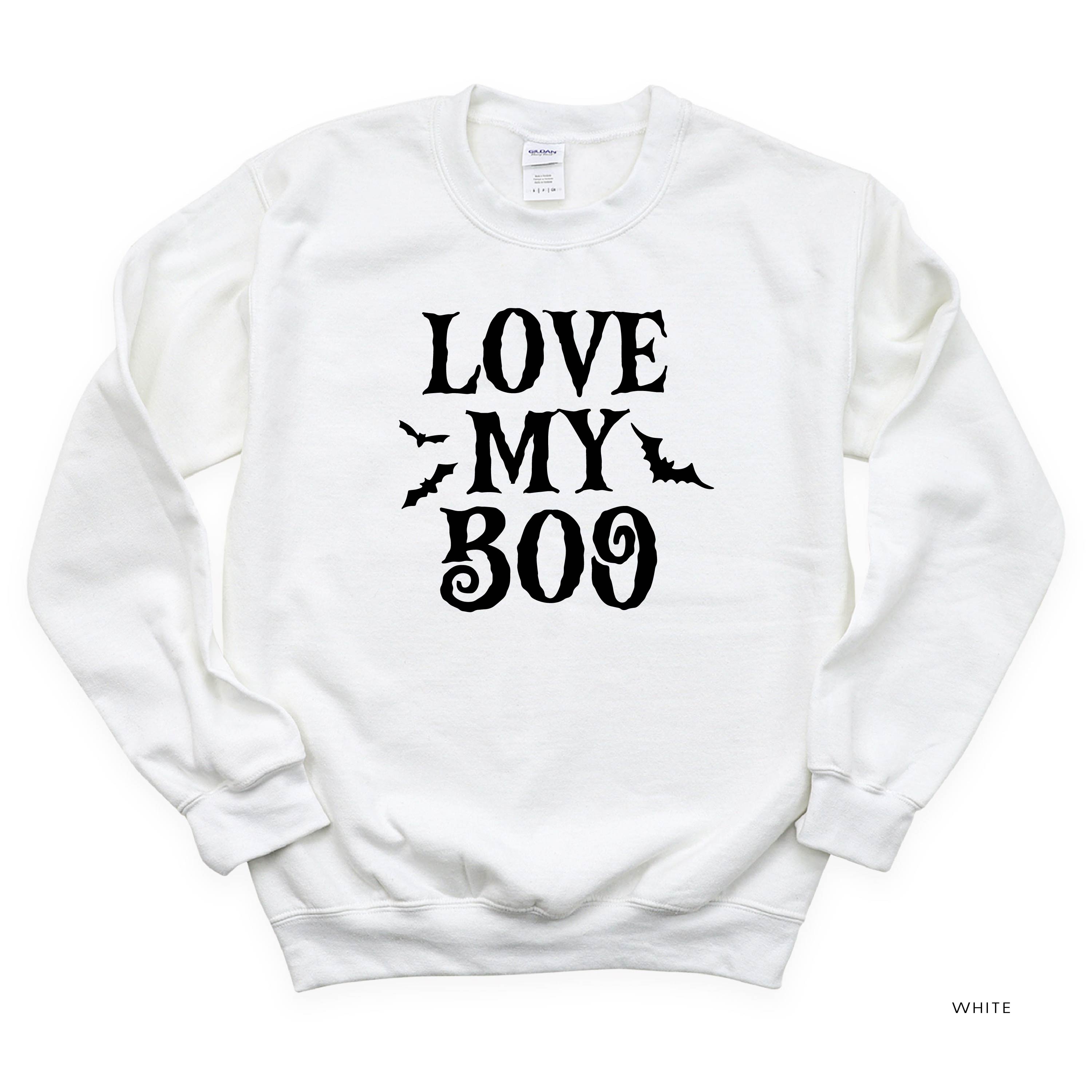 LOVE MY BOO - Singular - (Bats) - Basic Fleece Crewneck Little Mama Shirt Shop LLC