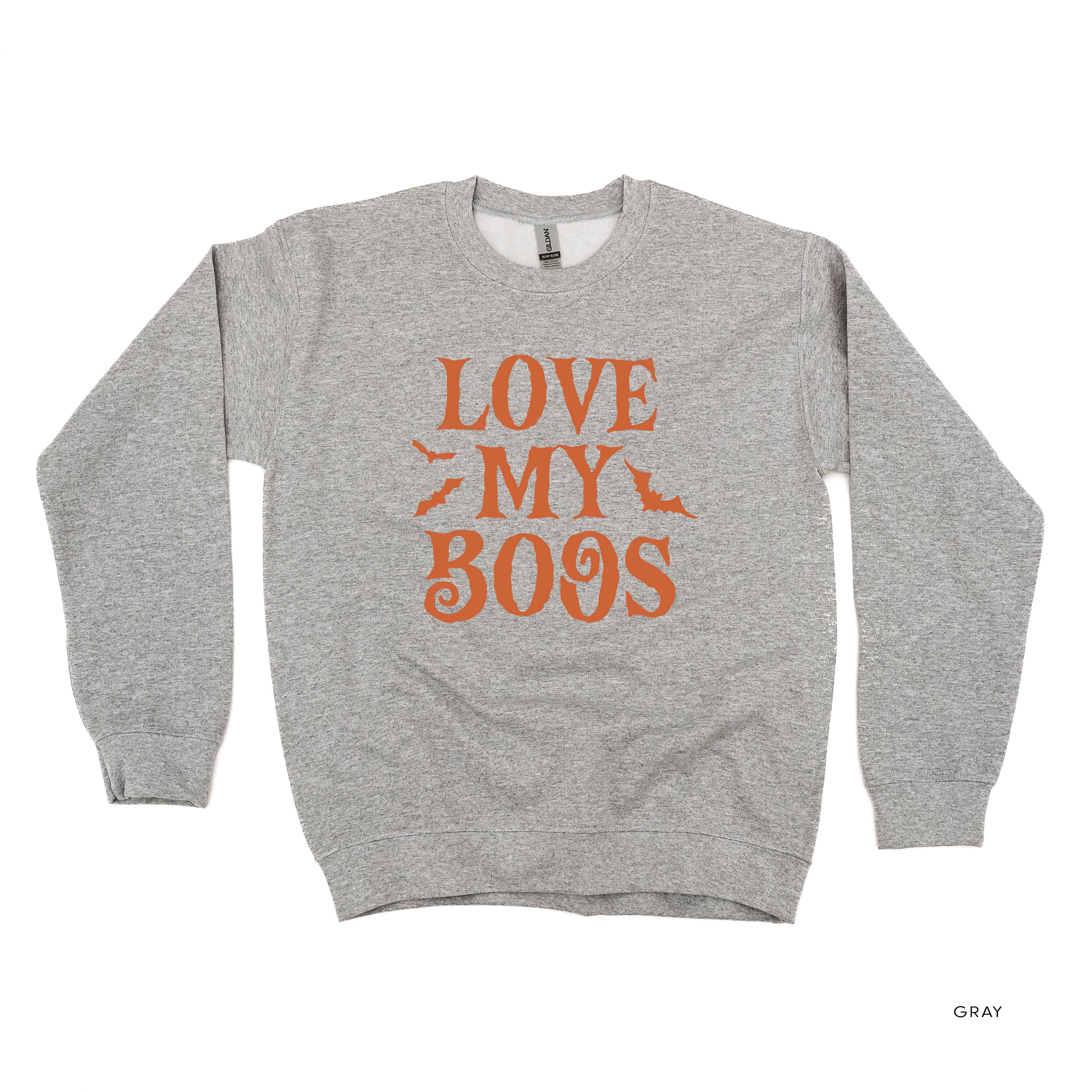 LOVE MY BOOS - Plural - (Bats) - Basic Fleece Crewneck Little Mama Shirt Shop LLC