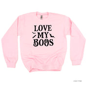 LOVE MY BOOS - Plural - (Bats) - Basic Fleece Crewneck Little Mama Shirt Shop LLC