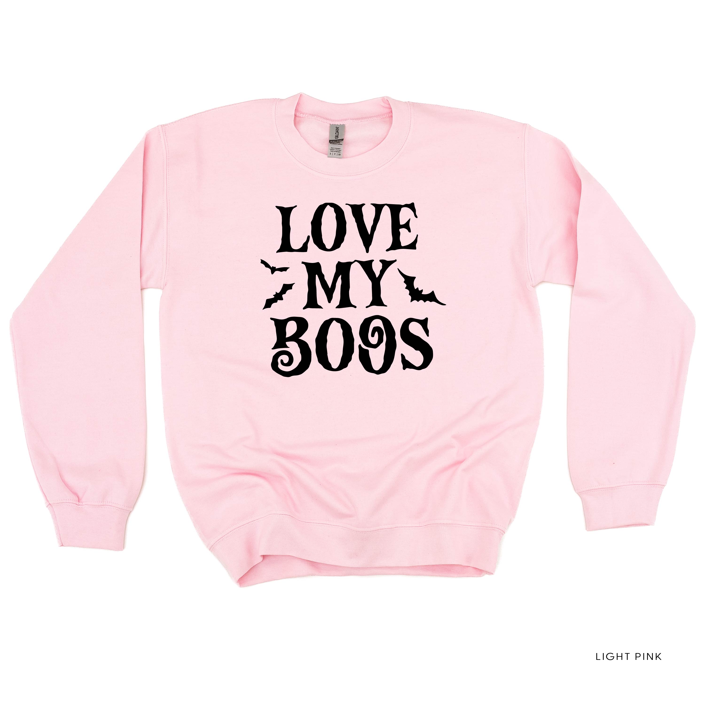 LOVE MY BOOS - Plural - (Bats) - Basic Fleece Crewneck Little Mama Shirt Shop LLC