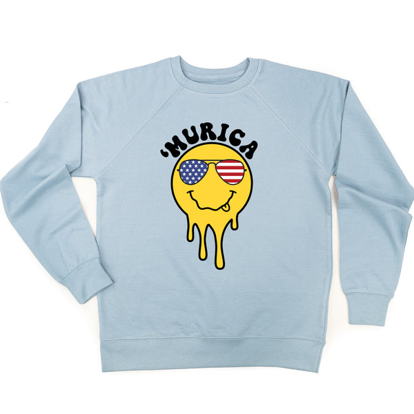 'Murica Smiley - Lightweight Pullover Sweater