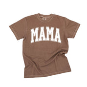 Mama - Varsity Outline - Comfort Colors Tee Little Mama Shirt Shop LLC
