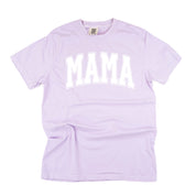 Mama - Varsity Outline - Comfort Colors Tee Little Mama Shirt Shop LLC