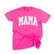 Mama - Varsity Outline - Comfort Colors Tee Little Mama Shirt Shop LLC