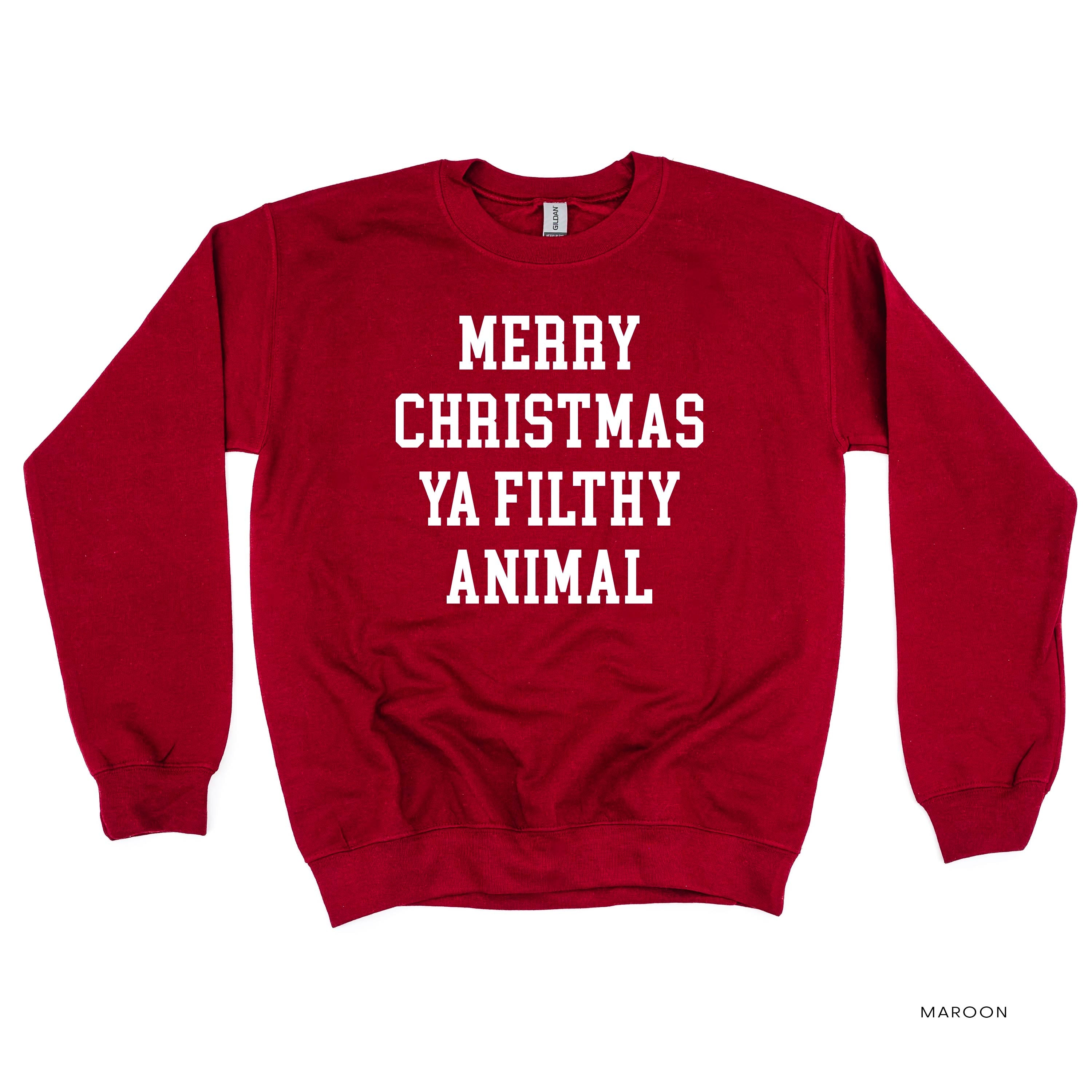 Merry Christmas Ya Filthy Animal - BASIC Fleece Little Mama Shirt Shop LLC