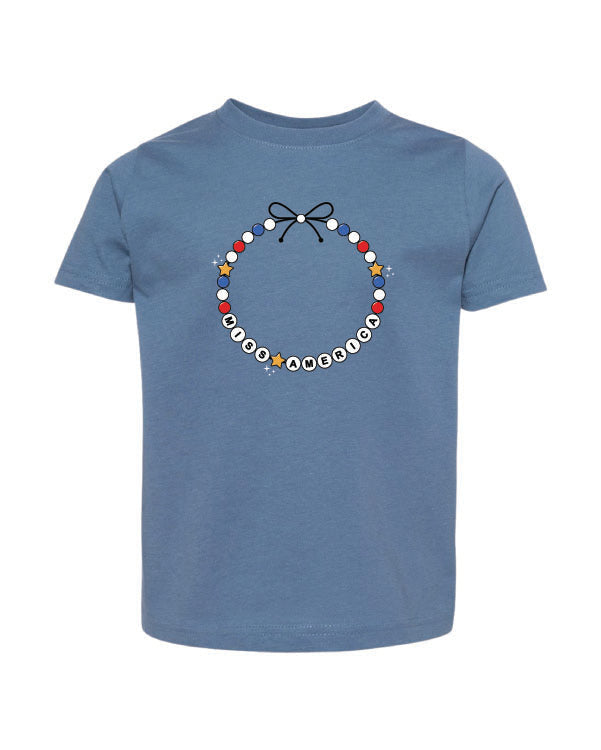 Miss America Beaded Bracelet Graphic T-Shirt - Toddler Little Mama Shirt Shop LLC