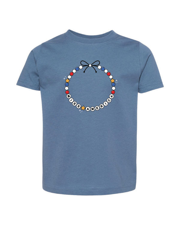 Miss America Beaded Bracelet Graphic T-Shirt - Toddler Little Mama Shirt Shop LLC