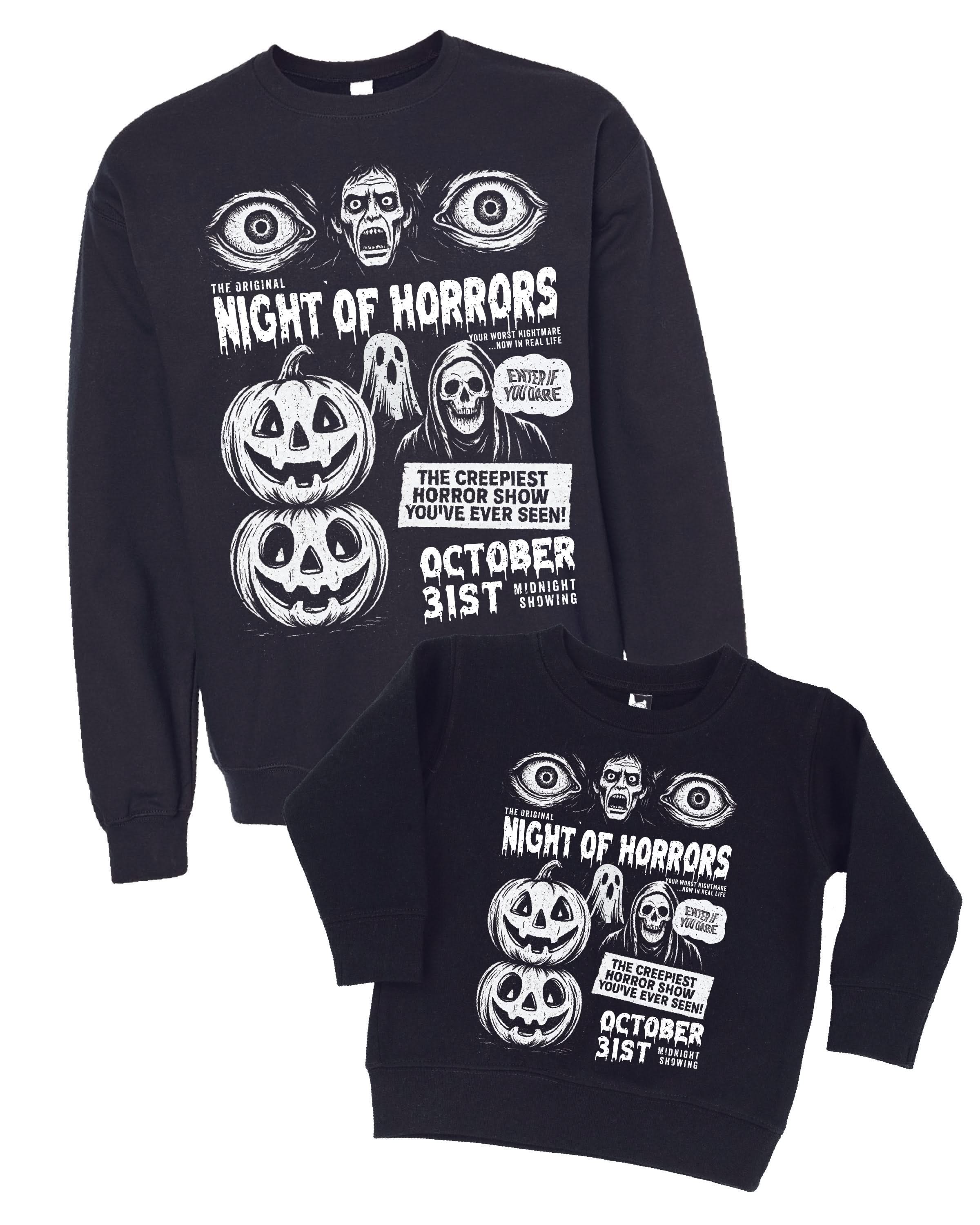 Night of Horrors - Set of 2 Black Basic Fleece Sweaters Little Mama Shirt Shop